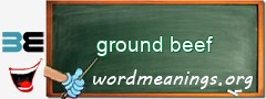WordMeaning blackboard for ground beef